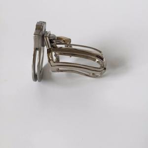 Nouvel appareil de chasteté masculin en acier inoxydable réglable et étanche, cage à pénis argentée avec anneaux péniens pour hommes - Product Image 6