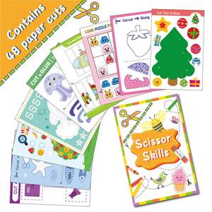 Libro di Attività per Bambini 48 Pagine con Forbici, Adesivi, Conteggio, Puzzle Illustrati, Quaderno di Ritagli e Incollaggi per Bambini - Product Image 1