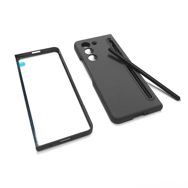 For Samsung Galaxy Z Fold 5/6 Folding PC Phone Case with Stylus Touch Pen Slot Screen Protector Full Protection Phone Cover