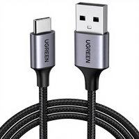 Câble Ugreen 3A USB-C vers USB-A, noyau en aluminium, charge rapide, Car Play, design tressé pour iPhone 16/15 pour S24/S23