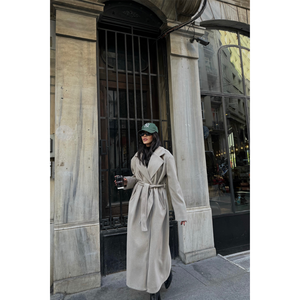 Abrigo Maxi de Cachemira Visa para Invierno, Minimalista, de Manga Larga, Tejido, Cálido, para Mujer - Product Image 5