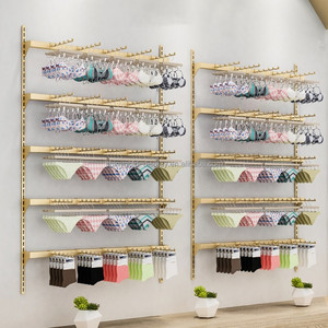 Espositore da Parete Personalizzato in Oro per Lingerie, Supporto per Reggiseni in Acciaio Inox, Scaffale per Biancheria Intima, Decorazione Negozio, Design per Punto Vendita - Product Image 6