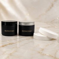 Pot cosmétique vide en plastique HDPE avec couvercle à vis, noir mat, pour crème, rechargeable, emballage pour soins de la peau