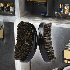 Brosse à barbe pour homme en bois 100% avec logo personnalisé, courbe 360 degrés, poils de sanglier, meilleur poils de blaireau pour le soin du visage avec un design personnalisé - Product Image 3