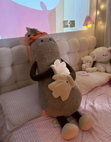 Nouvel Oreiller Chauffant et Réconfortant Peanut King, Cadeau pour Adultes et Filles, Aide au Sommeil avec Compression des Jambes, Gadget de Massage en Peluche Courte 107cm