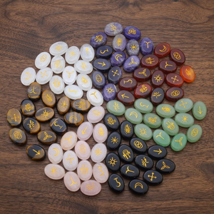 Ensemble de runes en agate noire, 10 pièces, pierres précieuses sculptées, pierres de guérison des chakras, Reiki, pour les pratiques païennes, Wicca, vikings, Feng Shui - Product Image 2