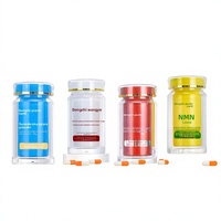 Envase de Plástico Farmacéutico de Alta Gama para Suplementos Alimenticios, Acrílico de Grado Alimenticio, 90 Cápsulas Blandas de NMN