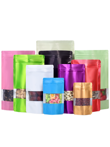 Bán buôn tái sử dụng bắt mắt đứng lên nhôm lá nhựa dây kéo túi bao bì để lưu trữ thực phẩm với cửa sổ - Product Image 2