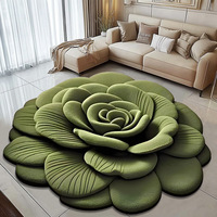 Tapis en Caoutchouc Personnalisable de Luxe, Design Imprimé en 3D, Sur Mesure, Motif Floral, pour Bureau et Maison