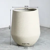 Pot Bunga Lantai Kaliber Besar Gaya Wabi-Sabi Ramah Lingkungan Modern Sederhana Mewah dari Tanah Magnesium untuk Tanaman Hijau Bengal Ficus