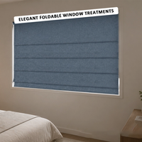 Persianas Romanas 100% Opacas, Persianas Romanas Manuales, Bloqueo Total de Luz, Persianas de Tela de Lujo para Ventanas de Dormitorios y Habitaciones de Hotel