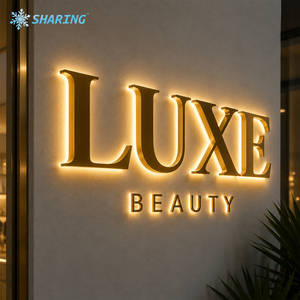 ป้ายไฟ LED ขนาดเล็กแบบกำหนดเอง 3 มิติ สีดำ พร้อมไฟ Halo สำหรับติดตั้งที่ประตู กันน้ำ ป้ายเลขที่อยู่ ป้ายโฆษณาหรูหราสำหรับสำนักงาน ร้านค้า - Product Image 2
