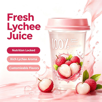 Fabrieksleverancier Wegwerp Bekers Verpakking Geurige Lychee Sap Drank Zoete Natuurlijke Fruitdrank