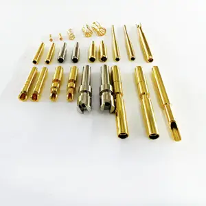 NC Machining Parts Clean Brass Connector Electrical Pin Socket Crown Spring Connector Pin