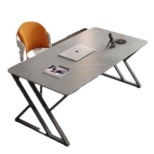 Nordic Style Slab Computer <b>Desk</b> Matte Gray Metal Stand 160Cm Home Office <b>Study</b> Workstation Writing <b>Desk</b> Gaming <b>Desk</b> - Product Image 5