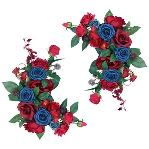 Guirlandes de roses artificielles agiles, fleurs en soie rouges et bleues, 50-100 pièces, bouquet de décoration pour mariage et maison - Product Image 4