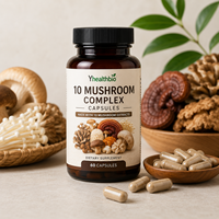10 Capsules de Complexe de Champignons, Mélange de Champignons, Complément Alimentaire en Capsules, OEM ODM, Marque Privée, Produits Finis pour la Vente en Gros
