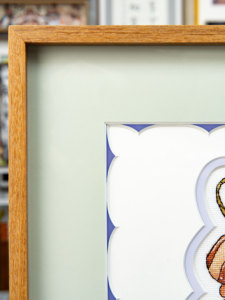 Ludaye High-end Custom-made Eco-friendly Handmade Creative Square Teak Vertical Wall Mount Photo Frame Cross-stitch Giclee Print - Product Image 2