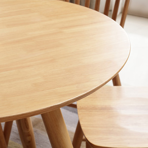 Round Nordic Solid Wood Outdoor <b>Table</b> Natural Color Durable <b>Coffee</b> Shop Bar Use - Product Image 3