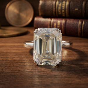 Anillo de Compromiso D'VINS JEWELS con Diamante Corte Esmeralda de 2ct VVS/VS EF, Oro Sólido de 14K, Certificado IGI, Estilo Moderno Unisex - Product Image 1