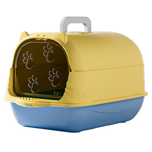 Cat Litter <b>Box</b> Extra <b>Large</b> Fully Enclosed Odor Control Easy Clean Rectangle Shape Manual Operation Cat Supplies - Product Image 1