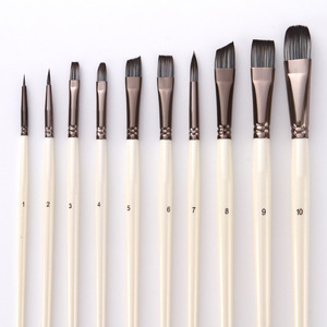 Ensemble de 10 pinceaux pour artistes, peinture acrylique, huile, aquarelle, <span class=keywords><strong>gouache</strong></span>, peinture par numéros, art du visage et du corps, miniatures professionnelles - Product Image 4