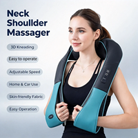 Masseur 3D chauffant pour le cou et les épaules, châle de massage chauffant, vitesse réglable, à brancher, pour la maison et la voiture