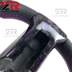 Volante Deportivo de Fibra de Carbono Forjado con LED para Ford Mustang <span class=keywords><strong>GT</strong></span> GT350 GT500 Shelby 1000 RTR <span class=keywords><strong>Boss</strong></span> 302 GTS - Product Image 3