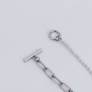 สร้อยคอผู้หญิงแบบปรับได้ สแตนเลสสตีล โซ่ยาว ประดับด้วยหินธรรมชาติและเปลือกหอย ขายส่ง เป็นของขวัญสำหรับผู้หญิง - Product Image 3