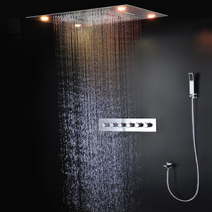 Moderne Bain LED Plafond Douche Robinets De Luxe Chute D'eau Brumeux Douche Tête 600*800MM Mitigeur thermostatique Inverseur - Product Image 4