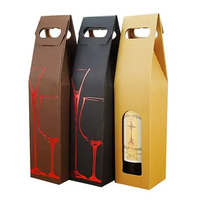 Bolsa de Papel Kraft Transparente Personalizada con Ventana para Regalos de Navidad de Pequeñas Empresas, para Botellas de Vino, con Asa