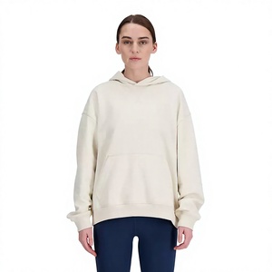 Sudadera con Capucha Extra Grande para Mujer, 100% Algodón, Color Sólido, Transpirable, Tejida, con Bolsillos, para Otoño - Product Image 1