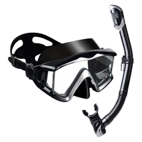 3 fenêtres 220 °   Ensemble de masque de plongée panoramique, équipement de plongée anti-buée et anti-fuite avec joint en silicone pour adultes