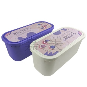5 Ltr <b>Plastic</b> Ice Cream <b>Container</b> Rectangle 166OZ Large Capacity <b>Food</b> Grade PP Ice Cream Box 5l gelato pots IML label Lid - Product Image 6