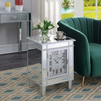 Table de Chevet Miroir Diamant Broyé Haut de Gamme, Meilleure Vente, Commode à 3 Tiroirs, Vente Directe Usine