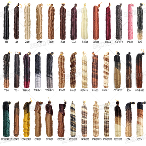 Extensions de Cheveux Synthétiques 150g, Style Vague Ample, Tresses Crochet <span class=keywords><strong>Boucles</strong></span> Spirales, Tresses Françaises Bouclées - Product Image 5