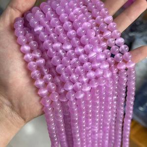 Sélénite ronde multicolore naturelle Pierres précieuses de <span class=keywords><strong>gypse</strong></span> pour la fabrication de bijoux Perles en vrac pour collier bracelet boucles d'oreilles - Product Image 6