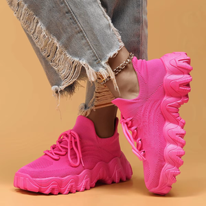 Chaussures de sport grande taille pour femmes, respirantes, en maille tissée, type chaussettes, agent d'achat 1688.com - Product Image 4