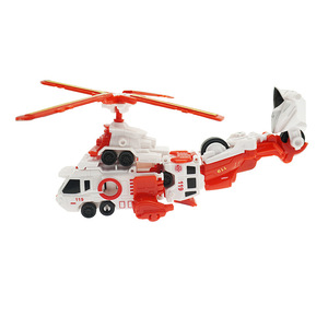 3 en 1 Transformation Jouet Assemblage Déformation Hélicoptère Déformation Combinée Véhicule <span class=keywords><strong>de</strong></span> Sauvetage Camion <span class=keywords><strong>de</strong></span> Pompiers Moto Scène Jeu - Product Image 5