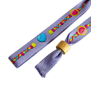 Logo di promozione braccialetto di fascino personalizzato in poliestere tessuto di stampa Festival evento sublimazione braccialetto di bambù blocco giorno di natale - Product Image 4