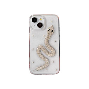 Nuova <span class=keywords><strong>Cover</strong></span> per <span class=keywords><strong>iPhone</strong></span> <span class=keywords><strong>11</strong></span> 12 13 14 15 16 Pro Max 2025 di Lusso con Strass 3D a Serpente e Gocce di Colla, in Acrilico Trasparente Rigido - Product Image 5