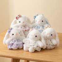 En gros, Porte-clés pendentif lapin en peluche floral mignon, personnalisé, doux, type mascotte, jouet animal en peluche pour cadeau de mariage