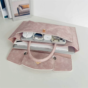 Dễ thương màu hồng Túi máy tính xách tay cho phụ nữ phụ nữ độc đáo cao cấp PU | Chất lượng máy tính xách tay tote kinh doanh túi xách tay 14 inch Túi máy tính xách tay - Product Image 5