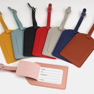 Custom PU Leather Aircraft Luggage Tag Flip Cover Luggage <b>Label</b> Color Choice <b>Suitcase</b> Decorations Business Welcome Gifts - Product Image 1