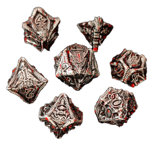 Jeu de dés en métal de qualité supérieure DND, jeu de dés polyédriques gravés Evil Dragon, dés RPG en alliage de zinc lourd pour jeux de société Donjons et Dragons - Product Image 1