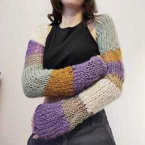 <span class=keywords><strong>Boléro</strong></span> unique en tricot informatique, élégant, ouvert, enveloppé, pull décontracté, automne, laine/cachemire, confortable pour femmes de tous âges - Product Image 3