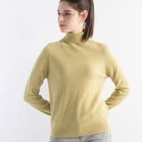 Pull en cachemire 30% pour femme, col roulé, manches longues, coupe ajustée, sans couture, respirant, tricoté