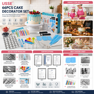 Customized Wholesale Durable &amp; Flexible East to Clean <strong>Cake</strong> Decorating <strong>Kit</strong> Baking Tools with Non-Slip <strong>Cake</strong> Turntable Tools <strong>Kit</strong> - Product Image 1