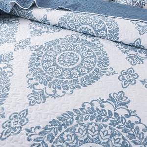 100% cotone biancheria da Letto di Lusso King Size Trapunte Commercio All'ingrosso Copriletto Sul Letto di colore solido Pianura personalizzato pigmento - Product Image 4