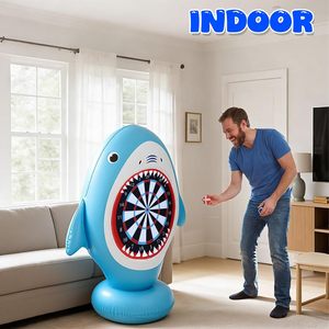 Shark-themed <b>Inflatable</b> Pool Dartboard <b>Game</b> with Sticky Darts - Product Image 6